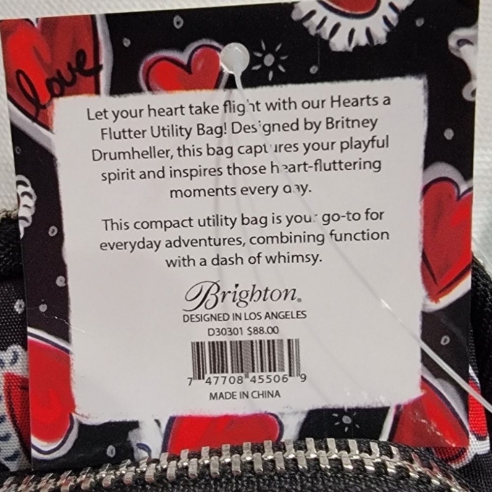 Brighton Hearts a Flutter Utility Bag NWT - Picture 5 of 6